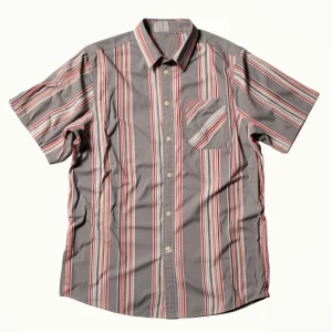 Men Kids Boys Striped Button Down Shirt Short Sleeve Hawaiian Shirt Casual Summer Beach Shirts with Pocket