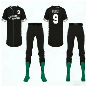 Mens Boys Baseball Wear Black Sublimated Best Quality Baseball Uniform Set Kit for Custom Team Factory Low MOQ