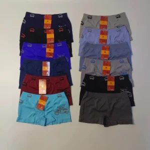 Men’s Boys Mid-Rise Knitted Quick-Drying Stretchable Nylon Breathable Lightweight Comfortable Cartoon Pattern Boxer