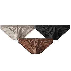 Men’s Boys Mid-Rise Knitted Underwear Underpants Large Size Loose Seamless Shorts