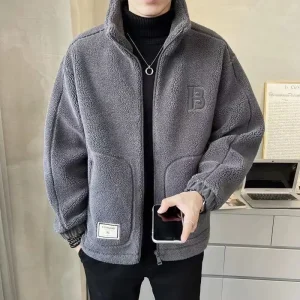 Men’s Casual Outerwear with Stand Collar Autumn Winter Camouflage Zipper Closure
