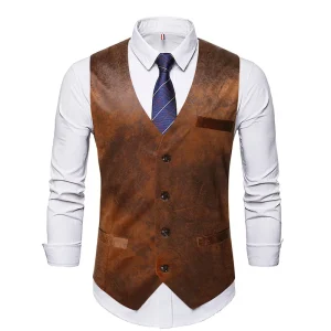 Men’s Casual Vest Outdoor Denim British Men’s Slim Fit Vest High Quality Customization LOGO Vest OEM