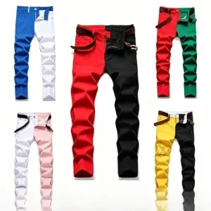 Men’s Classic Stretch Jeans Dark Wash Slim Fit Denim Pants for Casual Daily Wear Boys’ Jeans