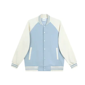 Men’s Hip Hop Style Baseball Jacket for Fall & Winter Youth Loose Stand-Up Collar Single-Breasted Casual College Boy Jacket