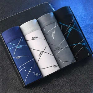 Men’s Mid-Rise Boxer Briefs Large Sizes Youth Style Pants Shorts for Boys Seamless Print Design with Custom Logo