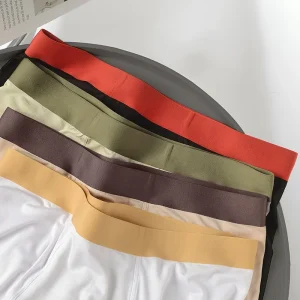 Men’s Modal Solid Color Seamless Boxer Shorts Mid-Rise Waist Breathable Underwear for Boys