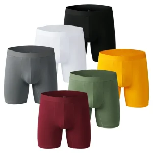 Mens Plus Size Boxer Shorts Cotton Soft Stretch Knit Breathable Boys Men Underwear Boxers Long Panties Sleep Bottoms M 5XL