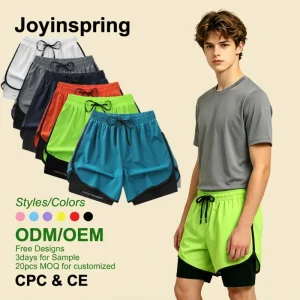 Men’s Quick Drying Fitness Shorts, Elastic Waist Closure, Casual Style, Running Track Field, Solid Knitted