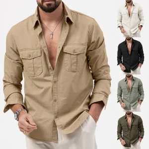 Men’s Shirts Long Sleeve Boys Shirts Fashion Button up New Casual Men’s Shirt
