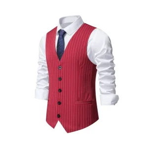 Men’s Summer Casual Business Formal Suit Vest Custom Canvas Solid Jacket
