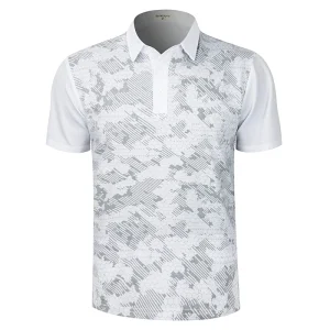 Men’s Summer Golf Shirts Geometric Breathable Short Sleeve Quick Dry Polo T Shirt Man Boy for Men Sports Casual