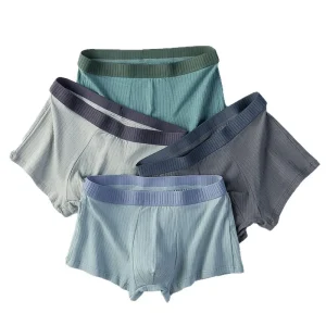 Men’s Underwear Cotton UnderPants for Man Antibacterial Crotch Teenager Boys Fashionable Sporty Breathable Knitted Boxer Briefs