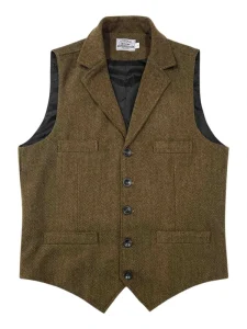 Men’s Vintage Vest Casual British Style Business Suit Waistcoat Winter Vest Pattern