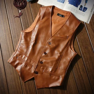 Men’s Winter Casual Cotton Vest Waistcoat Windproof Belt Closure Outerwear Slim Fit JS WT025