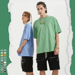 Men’s women’s Unisex Loose Solid Cotton Tops Blank Polo Shirts Fashion Boys T shirts Men’s INS Street Casual