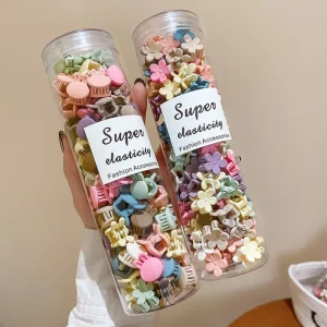 Mini Small Acetate Hair Claw Styling Clips 50 Pcs Box Simple Hair Accessories for Kids for Braiding Hair