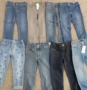 Mixed-Brand Overruns Kids Cotton Denim Pants for Boys and Girls 0-4T Spring Season Made in China