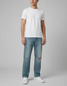 Modern Acid Wash Straight Fit Denim Jeans Boys Casual Stretchable Pants Solid Design Everyday Party Wear Summer Eco Friendly All