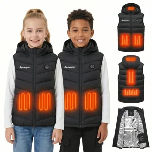 Modern Style Washable Kids Children Heating Vest Heated Waistcoat for Boys Girls Puffer Vest Factory