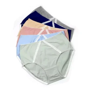 Modest Mature Junior Girls French Plus Size Womens Underwear Brief Black Breathable Daily Panties Cotton Women Panty