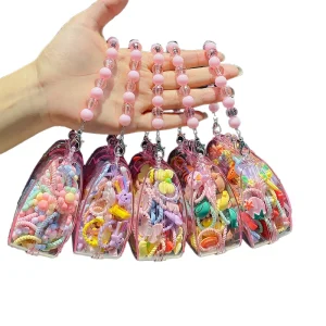NYY Box of 20 Sweet Cute Elastic Hair Bands for Kids Fabric and Nylon Baby Hair Rubber Bands Headwear Hair Accessories