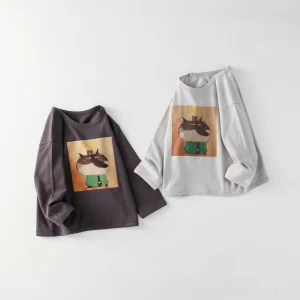 New Arrival 100% Cotton Print Autumn Long Sleeve O neck Boy Girl Unisex Kids Children’s T shirts