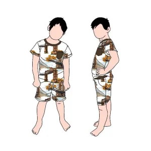 New Arrival Breathable Bamboo Fiber Boys Children Clothing Set Cozy Pajamas for Kids Leisure and Sleep