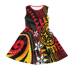 New Arrive Custom Sleeveless Baby Girl Dresses Children Clothes Polynesian Hawaii Tribal Print Kids Dresses for Girls