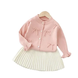 New Autumn Girls Dresses Two piece Set for Girls Sweater Set Children Clothing Girl Tops