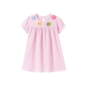 New Autumn Styles European and American Cute Embroidered Girls’ Dresses Children’s Cartoon Cotton Dresses