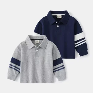 New Boutique Spring Kids Tops Autumn Children T-shirts Long Sleeve Cotton Casual Boys Polo Shirts