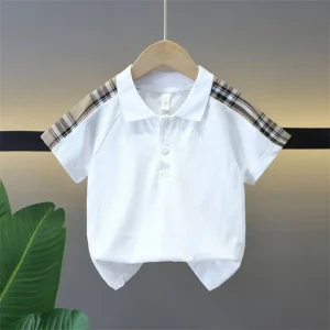 New Boys’ Polo Shirt Children’s T shirt White Color Short Sleeve T shirt Baby Clothes 4 to 10 Years T Shirt for Children