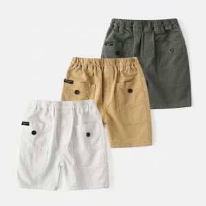New Boy’s Stylish Pants Children’s Casual Solid Color Shorts