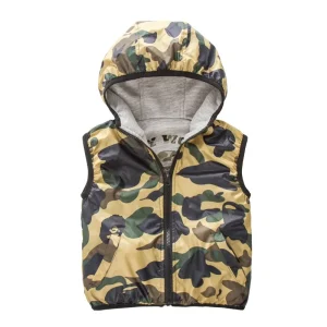 New Child Boys Wear Clothes Two Sides Quilted Winter Hoodie Waistcoats