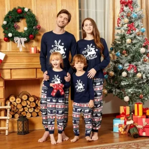 New Christmas Pyjamas Red Long Sleeve Sleepwear Set for Boys and Girls Women Men Twin Home Clothing for Family Winter