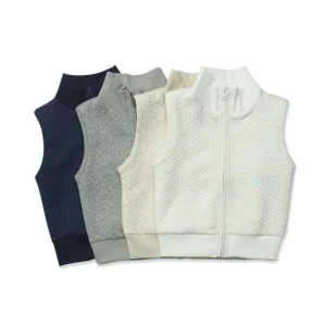 New Design 4 Colors Stand Collar Zipper Toddler Kids Autumn Baby Boy Vest Waistcoat