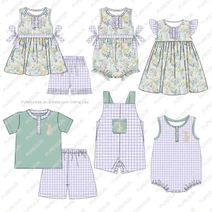 New Design Summer Girl’s Clothing Sleeveless Flower Girls’ Dresses Outfit Easter Girls Clothing Sets