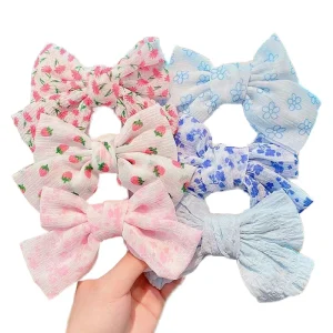 New Design Super Fairy 3pcs set Fabric Cartoon Bow Hair Clip Set Big Bow Hairpin for Children Girls Hair Accessories