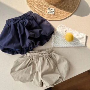 New Fashion Baby Girls’ Shorts Summer Korean Style Cotton High Waist Butt-Lifting Shorts with Elastic Waistband Shorts