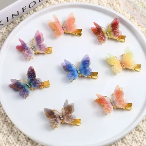 New Fashion Cute Baby Girls Hairpins Colorful Butterfly Hair Clips Girls Kids Headwear Metal New Design Ornament Sweet