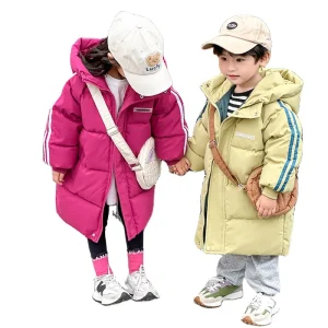 New Fashion Winter Warm Kids Jackets Thickening Casual Baby Boy Girl Long Down Coat