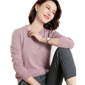 New Fashion Women Girls Knitwear O neck Collar Pullover Blouse Long Sleeve Solid Color Knit Slim Casual Sweater