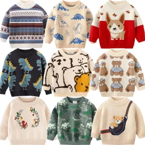 New Fashionable Boy’s Winter Sweater Small and Medium Children’s Autumn and Spring Jacket Knitwear for Baby