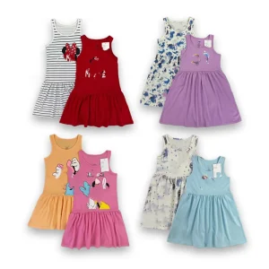 New Fashionable Knitting Girl Kids Clothing O neck Cotton Girls Dresses A line Style Summer Dress Girl