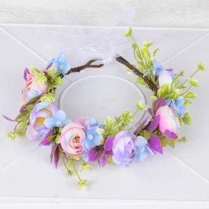New Forest Style Garland Simulated Flower Kids Hair Accessories for Fairy Bride Travel Vacation Photo Studio Shoots Headbands