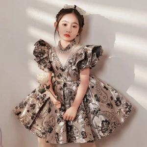 New Kids Wedding Party Vestidos New Princess Girls Dresses 2 12 Children Clothing