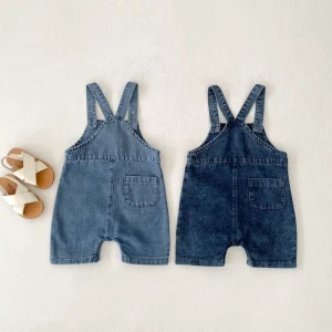 New Korean Girls Suspender Jumpsuit Kids Girl Summer Denim Overalls Ins New Girls Trousers