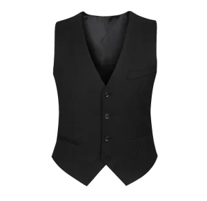 New Men’s Classic Formal Business Plus Size Windproof Autumn Solid Color Suit Vest Single Breasted Waistcoat Tuxedo