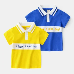 New Premium Children Cotton Colorful Polo T shirt Printing Boy From China Supplier