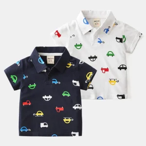 New Product Ideas Funny Printed 100% Cotton Boys Polo T-shirt